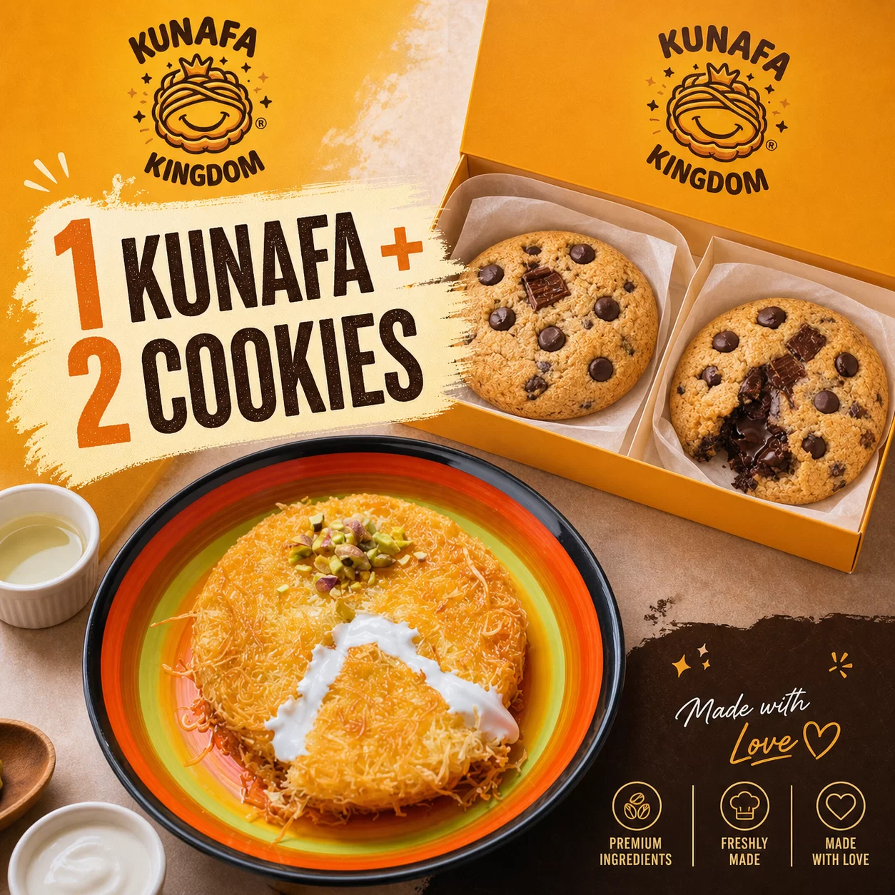 1 Kunafa + 2 Cookies Deal